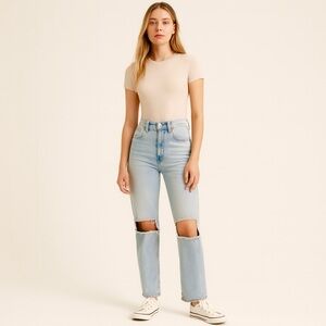 Abercrombie Fitch 2 (26) The 90s Straight Ultra High Rise Women's Jeans Light